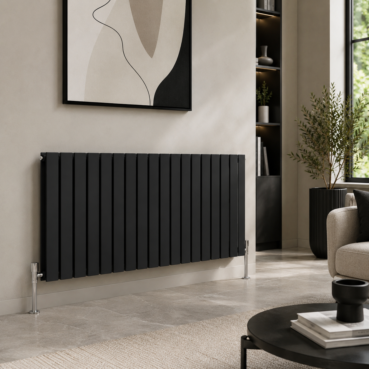 Flatco Double Horizontal 600x1368 in Black finish