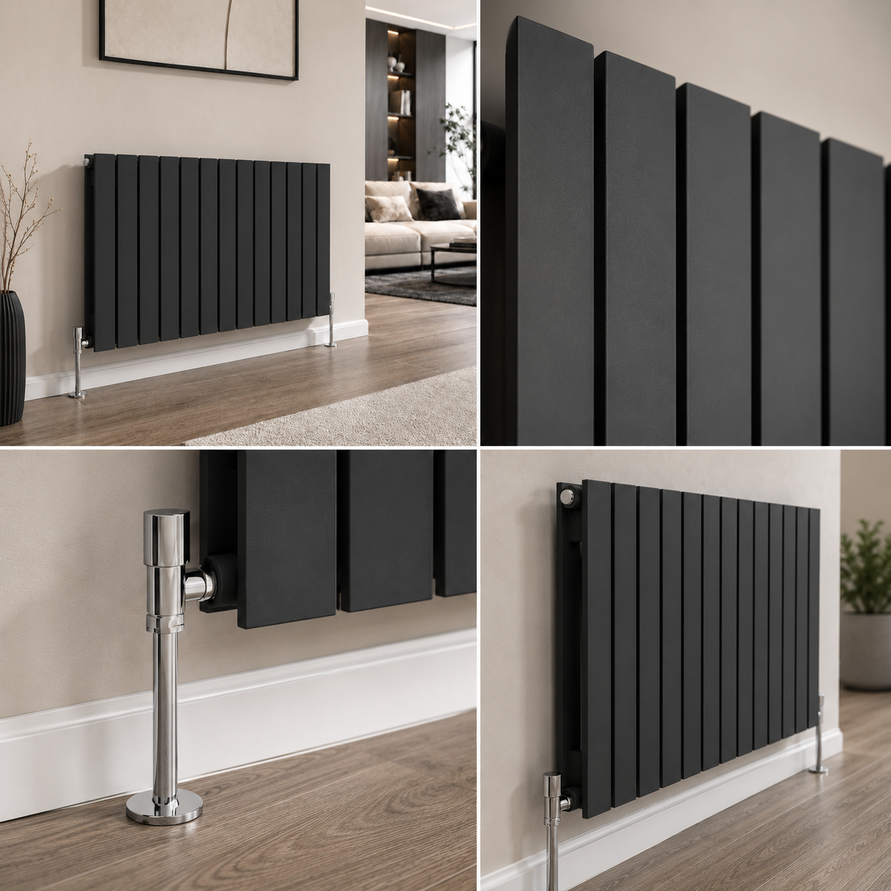 Flatco Double Horizontal 600x988 in Black finish