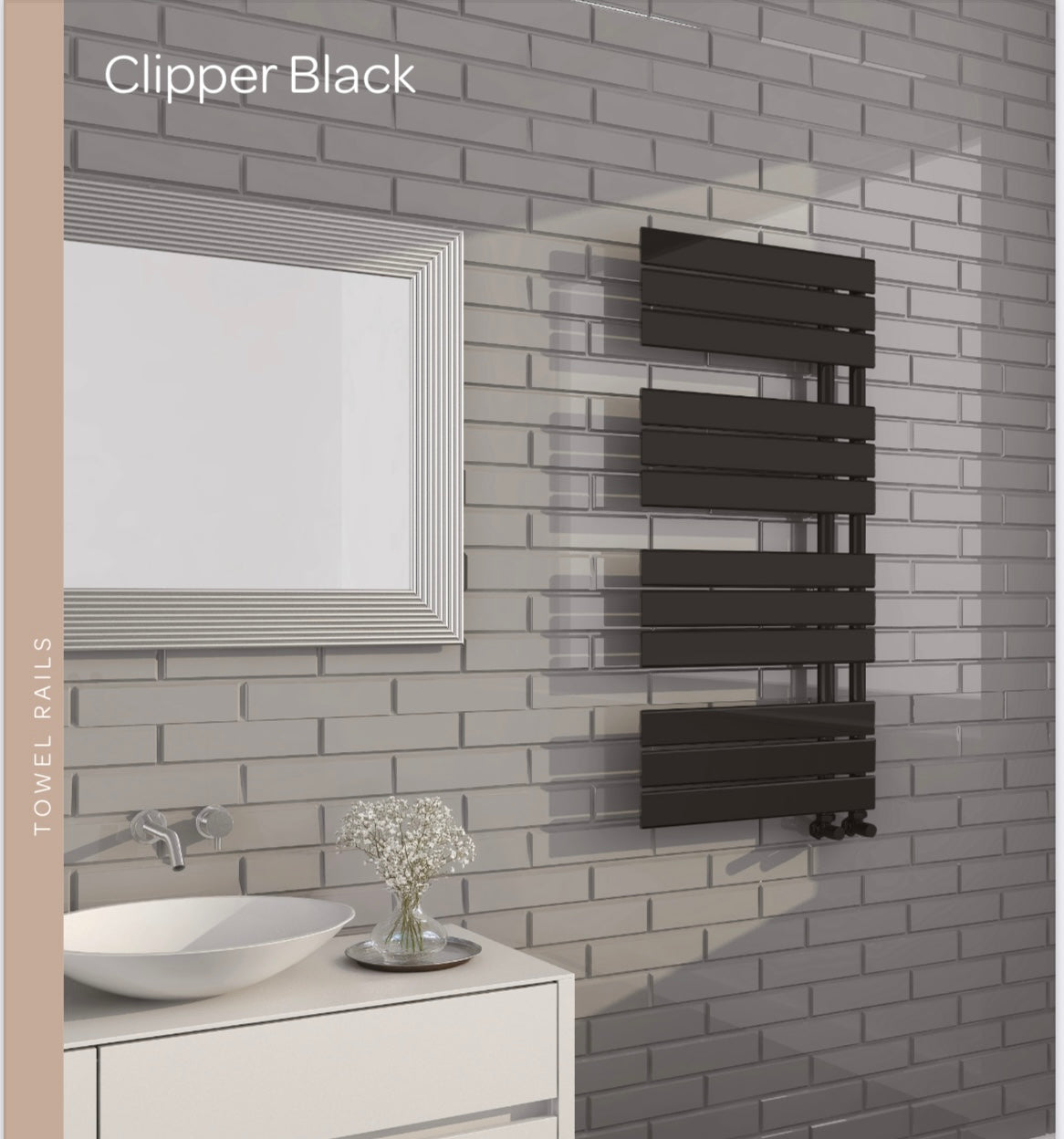Black Clipper Towel Rail