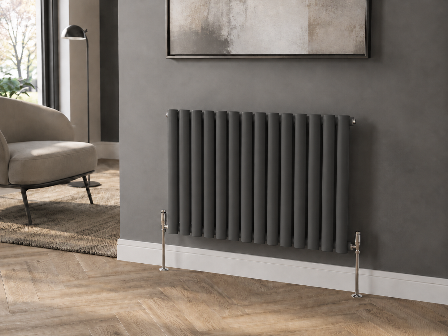 Ovalco Single Horizontal 600x780 in Anthracite finish