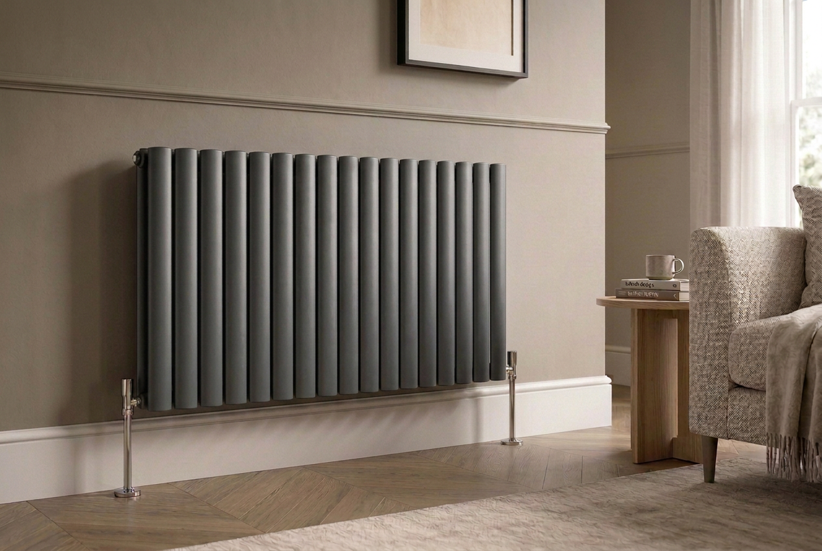 Narrower horizontal Ovalco radiator in anthracite
