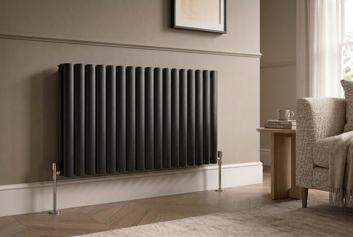 Narrower horizontal Ovalco radiator in black