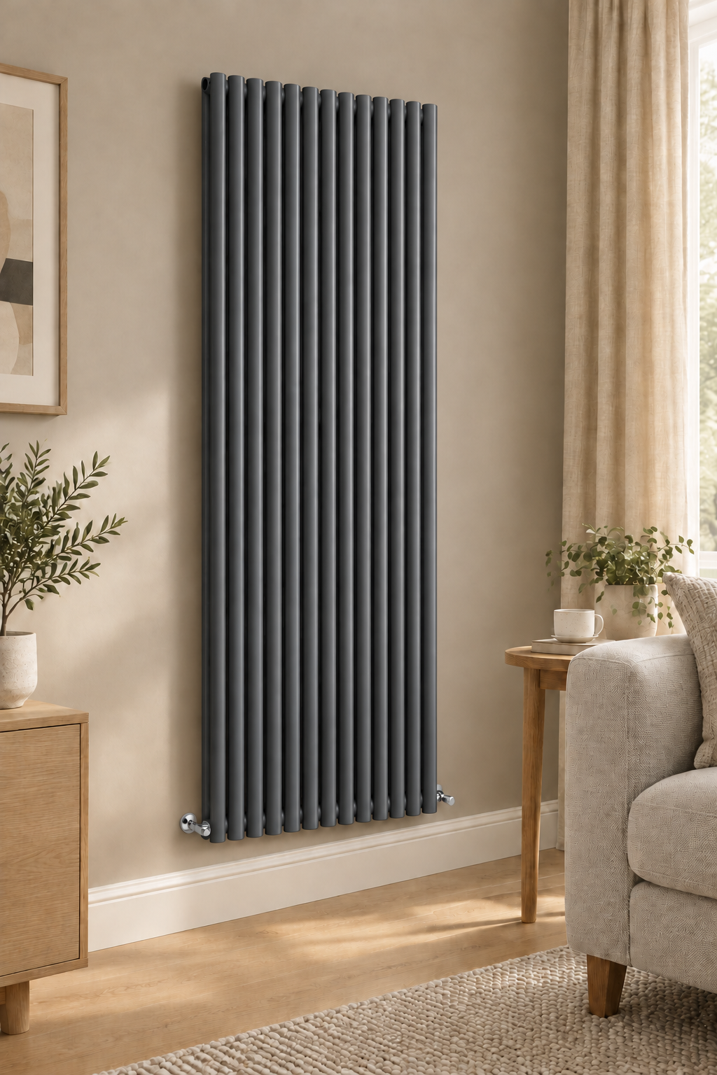Original 1800 × 590 Ovalco radiator in anthracite