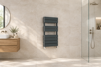 Wide flat tube towel rail bathroom image
