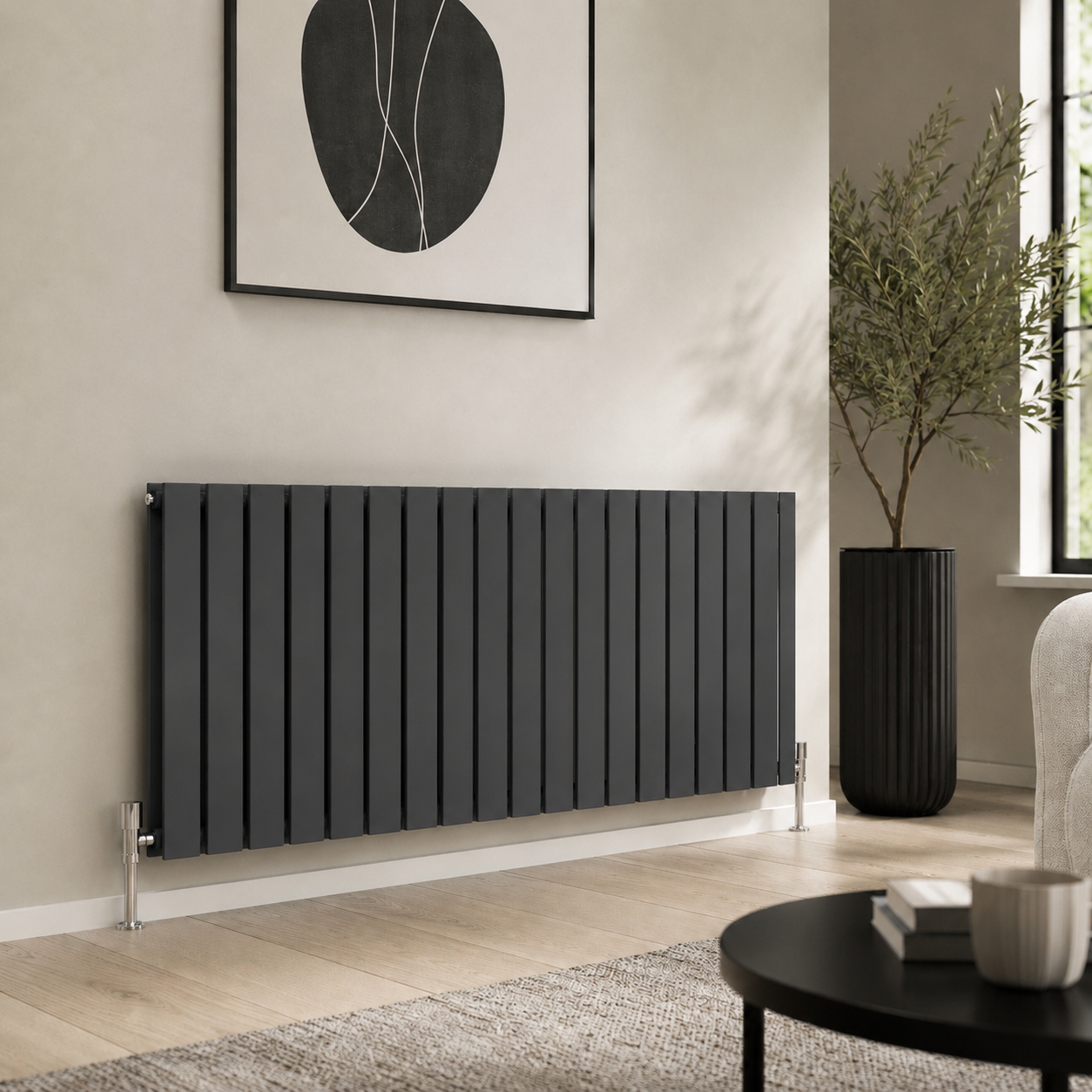 Flatco Double Horizontal 600x1368 in Anthracite finish
