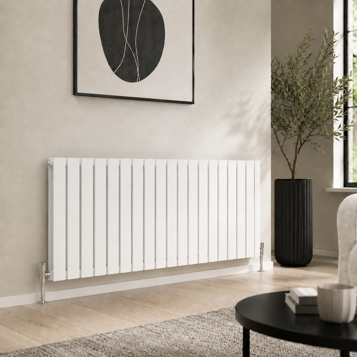 Flatco Double Horizontal 600x1368 in White finish