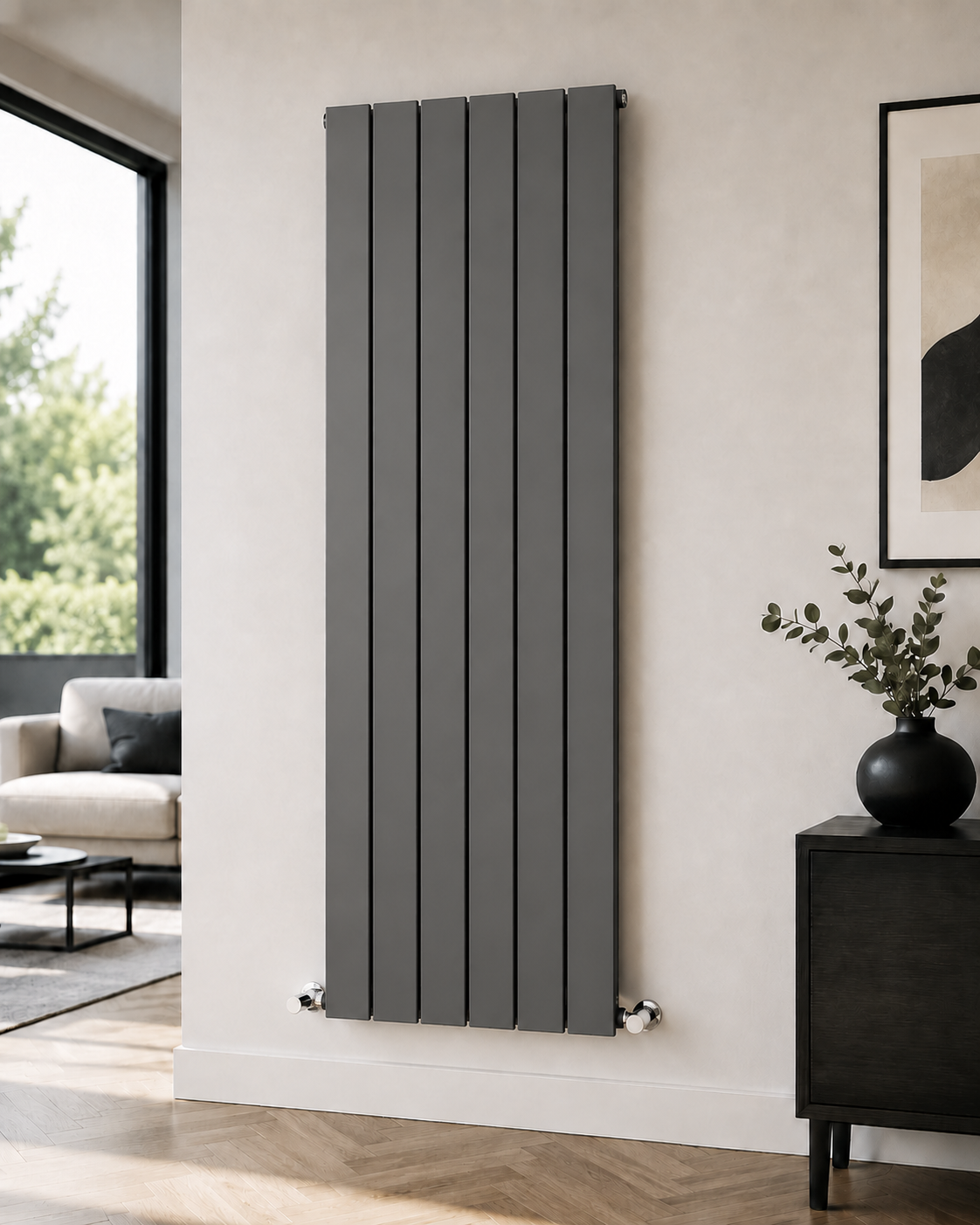 Flatco Single Vertical 1600x532 in Anthracite finish