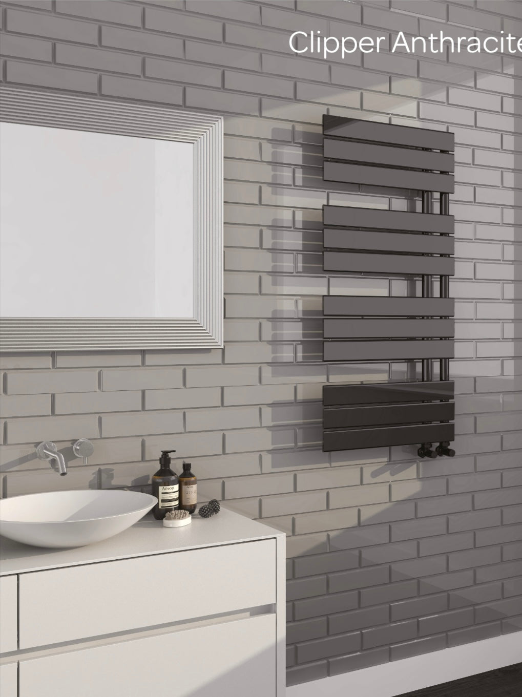 Anthracite Clipper Towel Rail