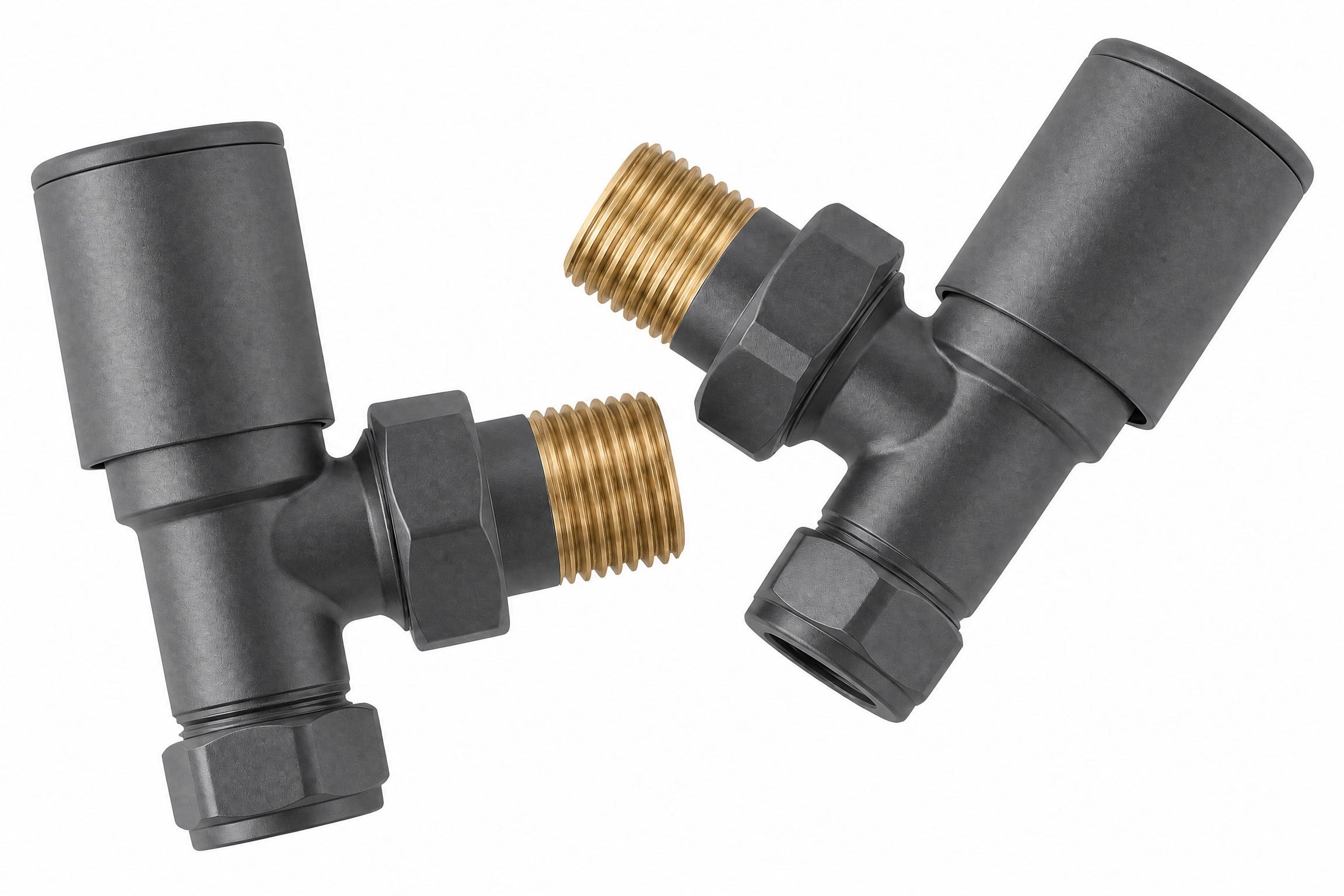 Modern Anthracite Angled Valves
