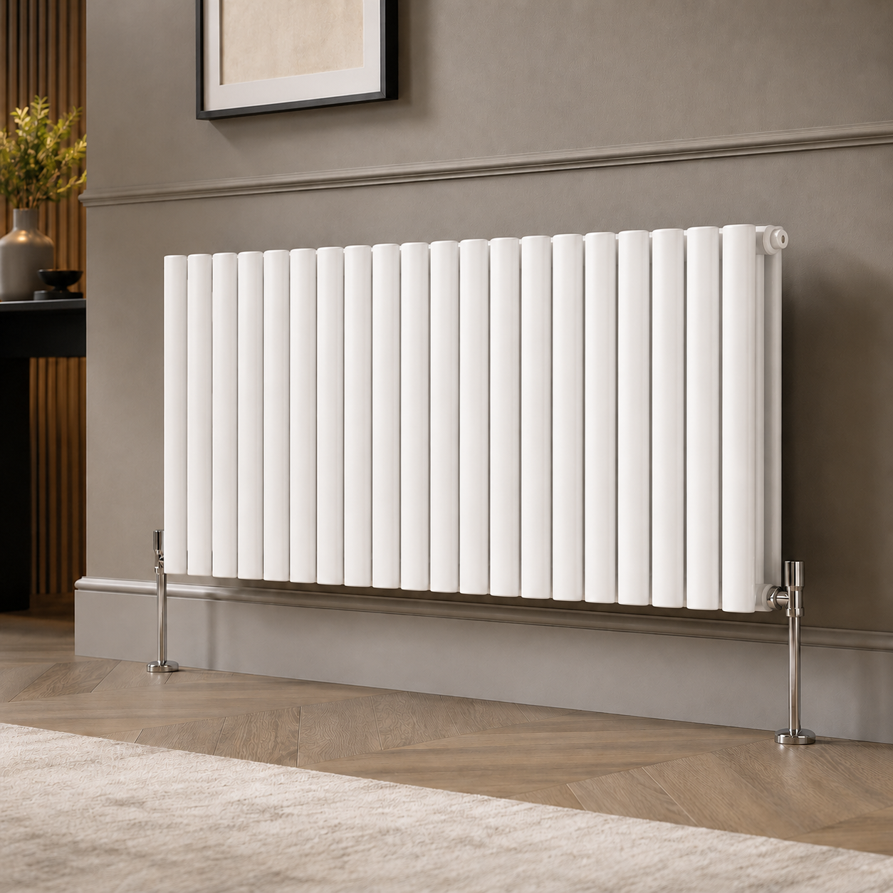 Ovalco Double Horizontal 600x1020 in White finish