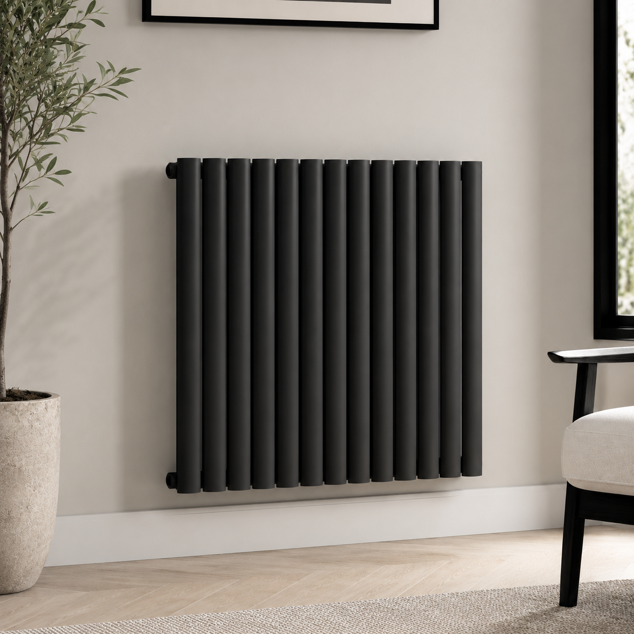 Ovalco Single Horizontal 600x600 in Black finish