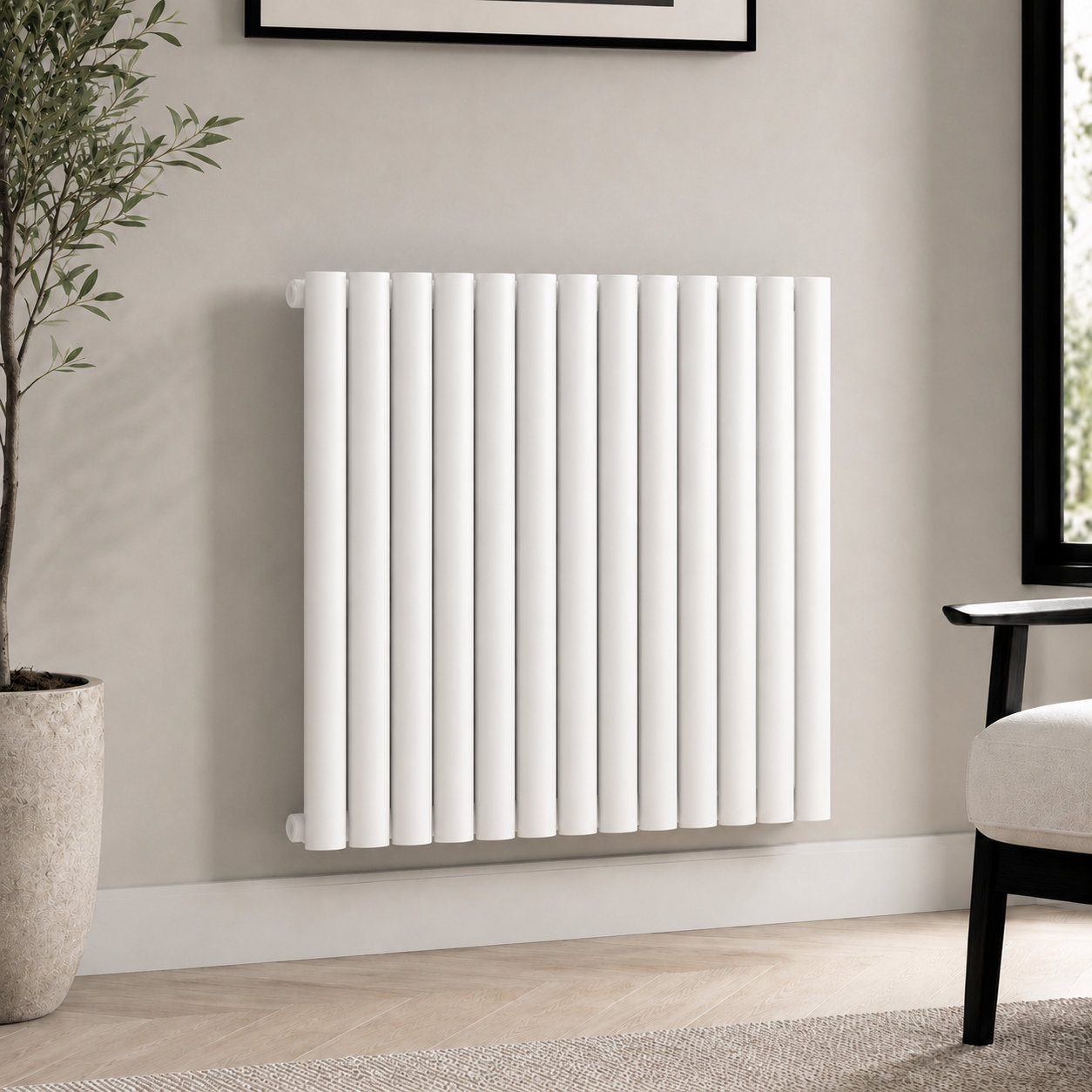 Ovalco Single Horizontal 600x600 in White finish