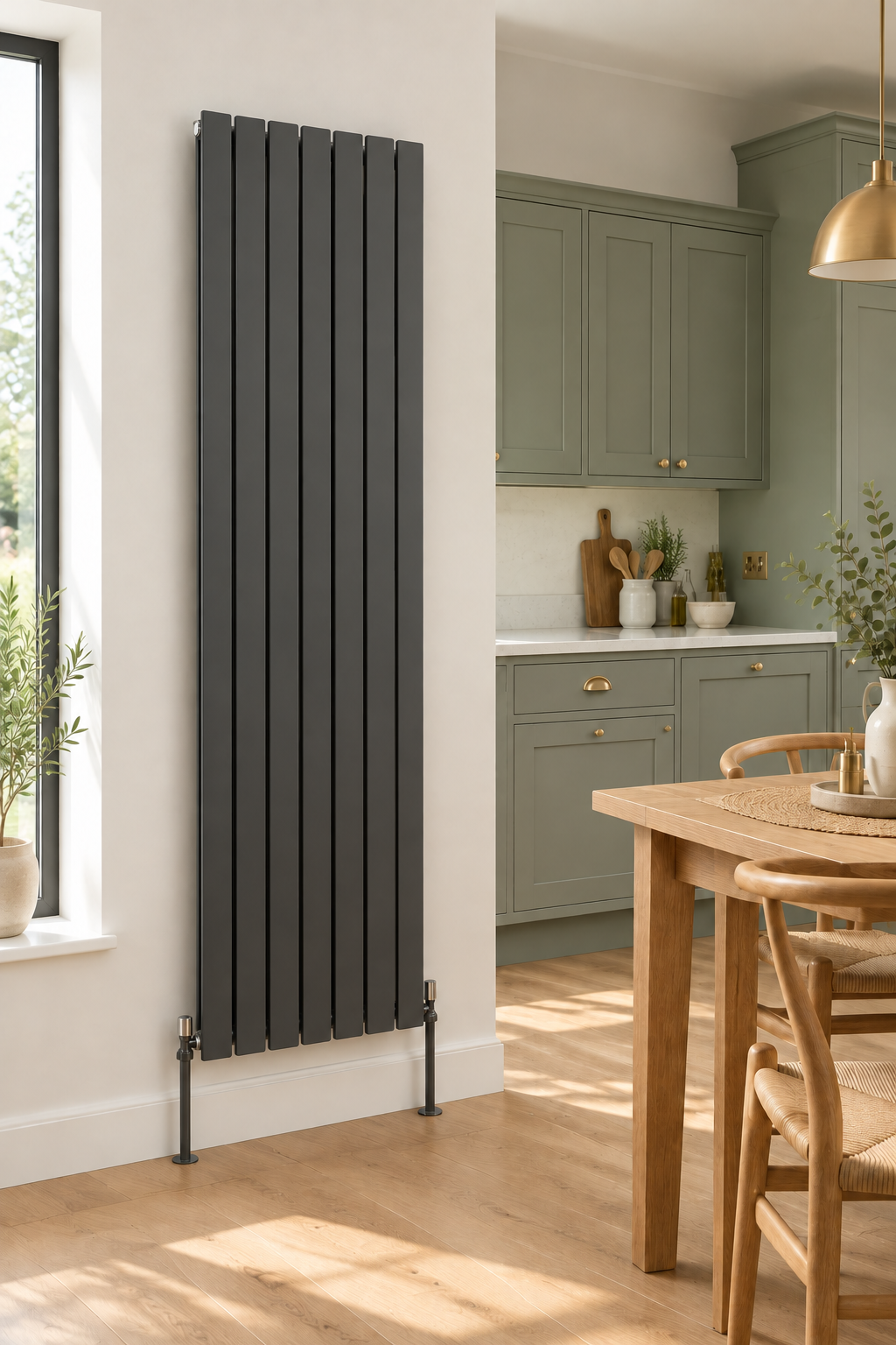 Kitchen radiator image with the stray line being removed