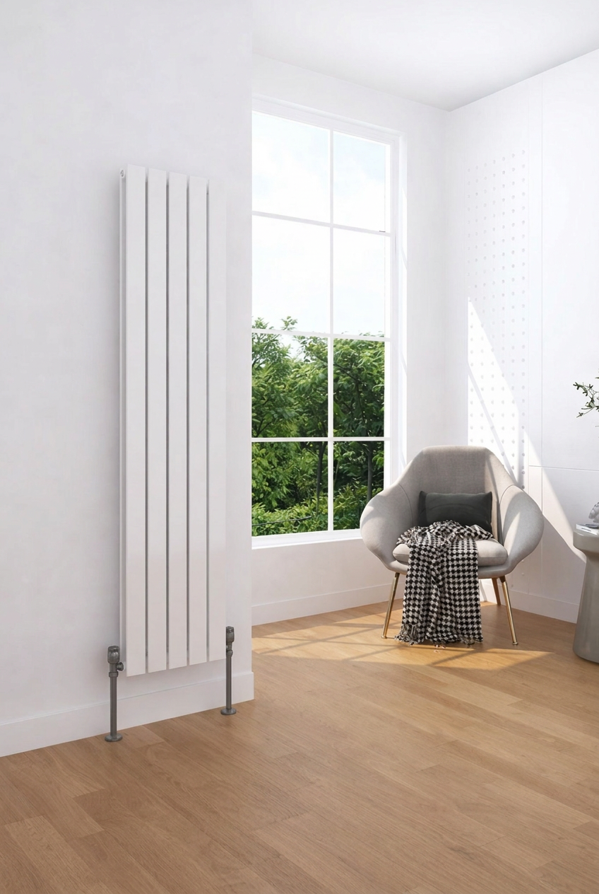 White Flatco Double Vertical radiator